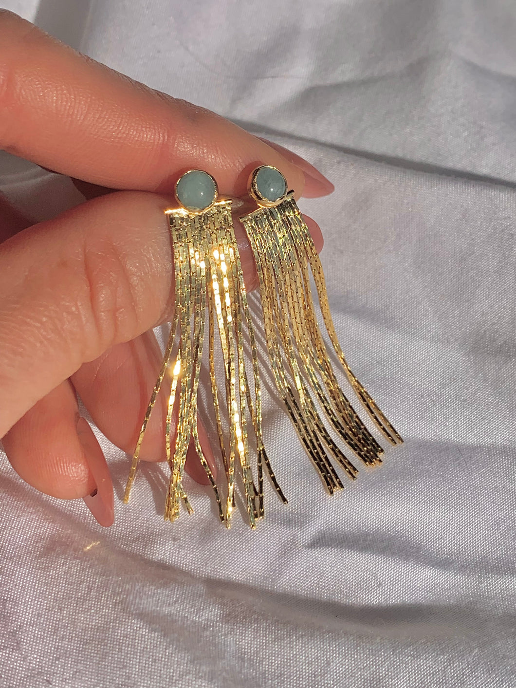 FRINGE EAR JACKETS // Aquamarine