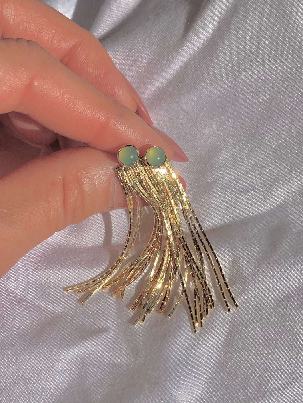 FRINGE EAR JACKETS // Chalcedony