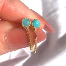 Load image into Gallery viewer, CONVERTIBLE CHAIN EARRINGS // amazonite
