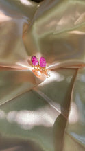Load and play video in Gallery viewer, Raw Ruby and Pearl Earrings
