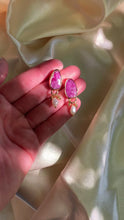 Load and play video in Gallery viewer, Raw Ruby and Pearl Earrings
