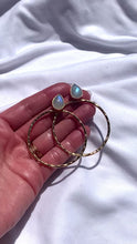 Load and play video in Gallery viewer, Lita Hammered Hoops // Rainbow Moonstone
