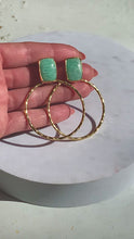 Load and play video in Gallery viewer, Amazonite Hammered hoops
